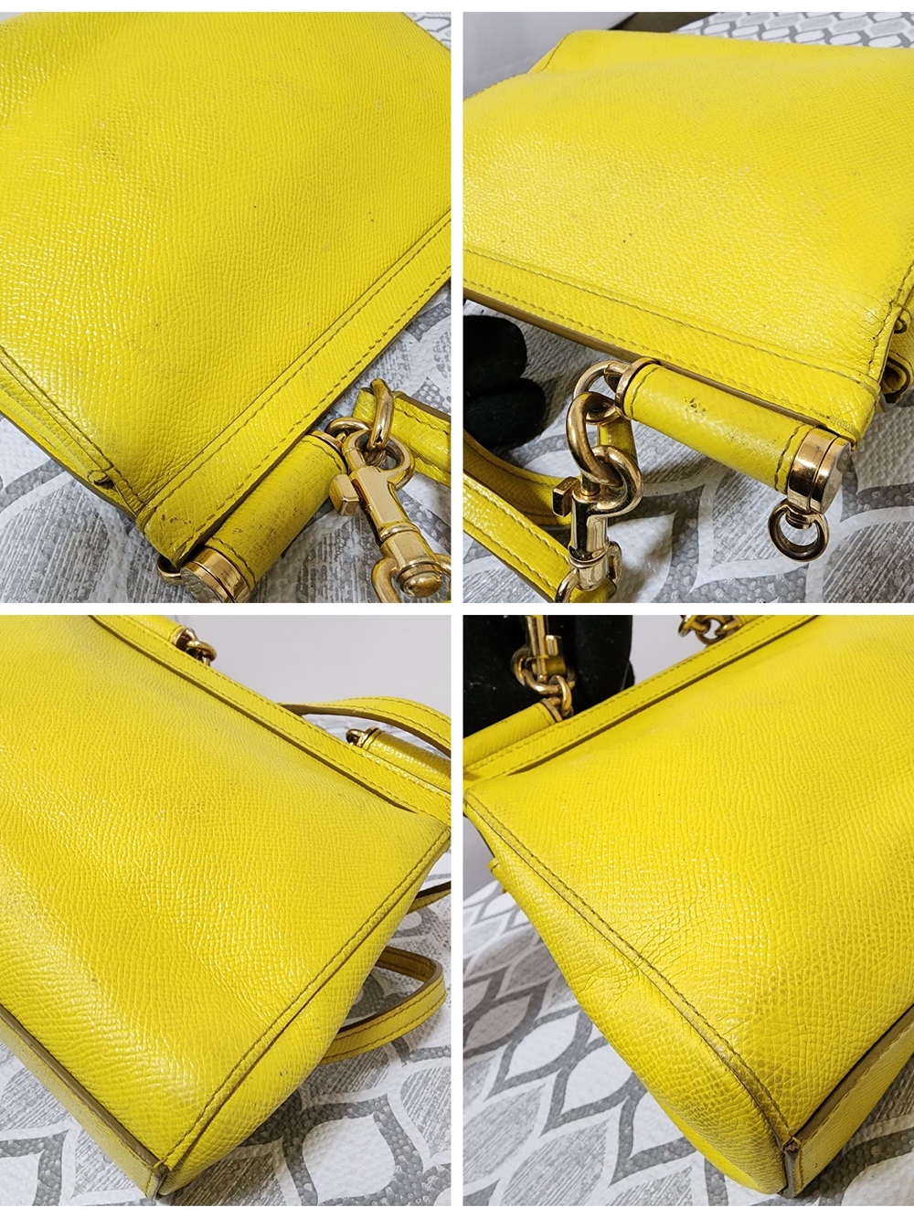 DOLCE & GABBANA Dauphine Small Miss Sicily Satchel Bag Yellow - Picture 13 of 16
